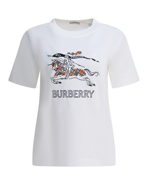 Burberry White Cotton T-Shirt With Ekd