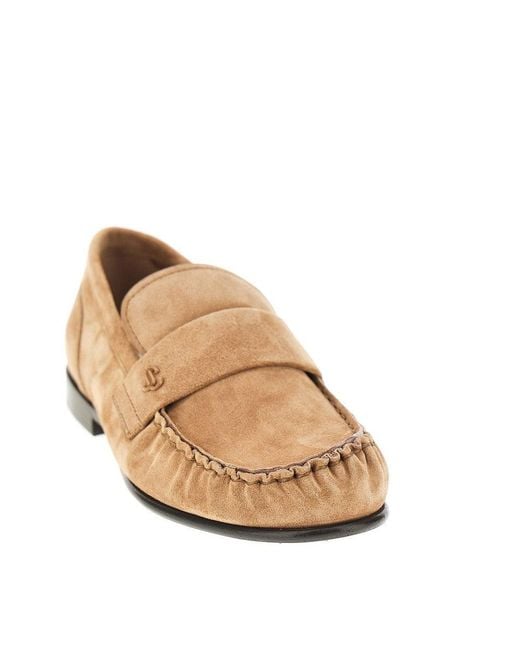 Jimmy Choo Natural 'Ellis' Suede Leather Loafers