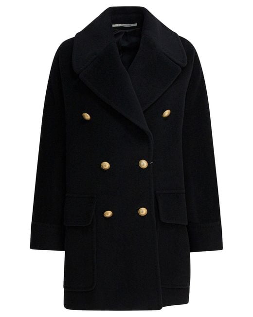 Tagliatore Black Virgin Wool Coat