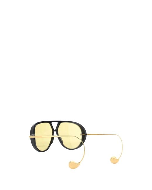 Bottega Veneta Metallic Drop Aviator Sunglasses