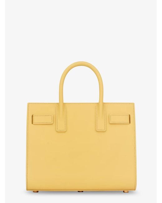 Saint Laurent Yellow Sac De Jour Nano Leather Crossbody Bag