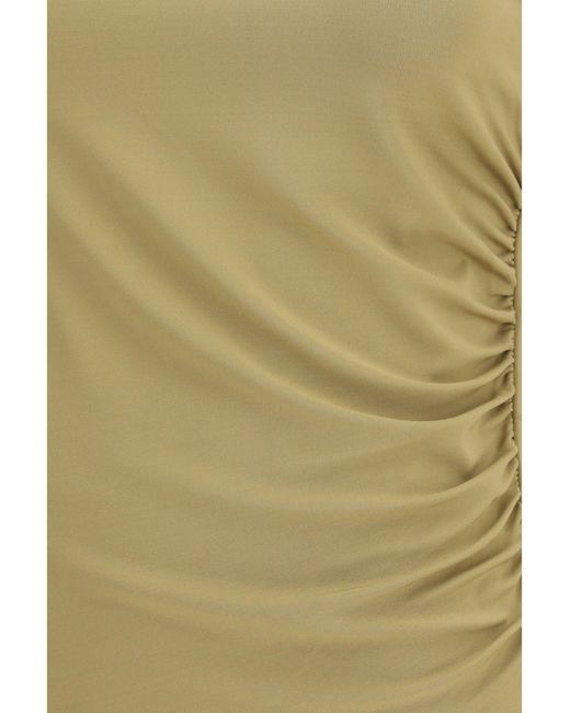 Max Mara Pure Green Long-Sleeve Ruched Top Deserto