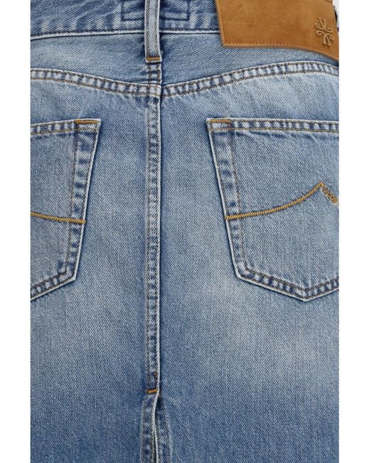 Jacob Cohen Blue Denim Midi Skirt