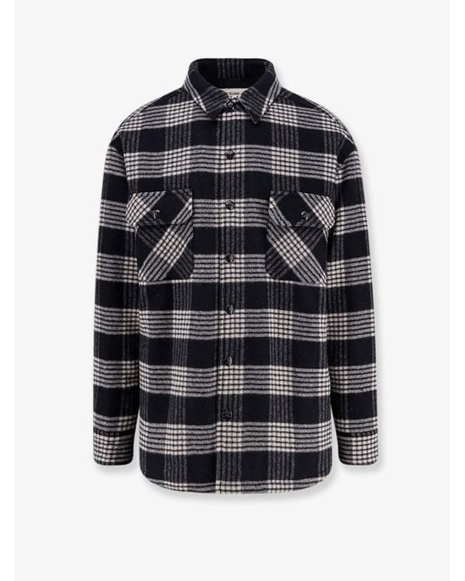 Céline Black Quilted Overshirt Wool Shirt for men