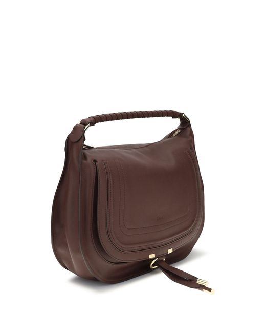 Chloé Brown Shoulder Bag Marcie Calfskin