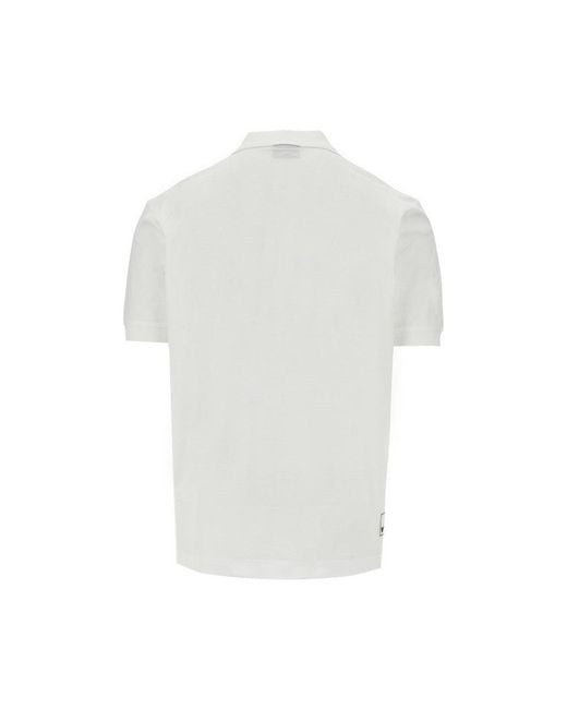 Emporio Armani White Travel Essential Lyocell And Cotton Polo for men