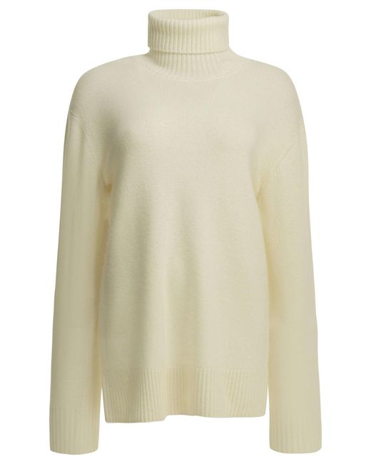 Totême White Cashmere Turtleneck Sweater
