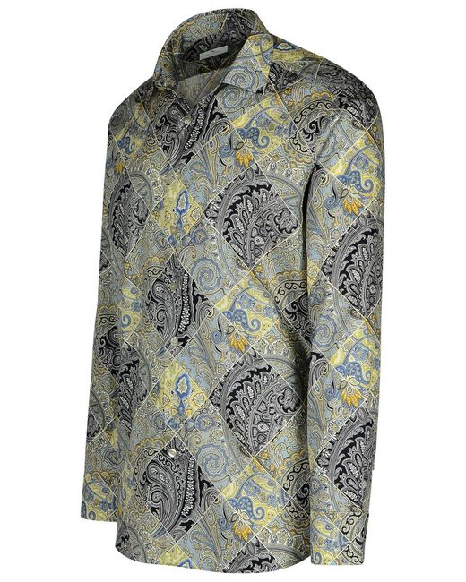 Etro Gray 'Roma' Cotton Shirt for men