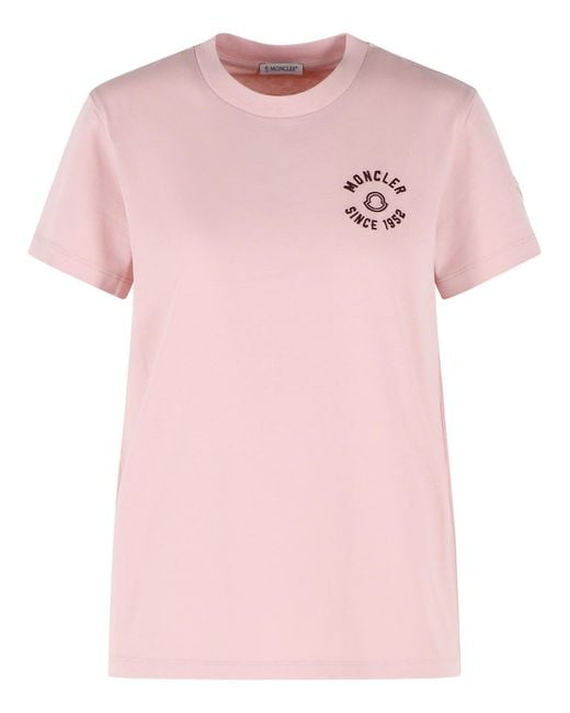 Moncler Pink Cotton T-Shirt