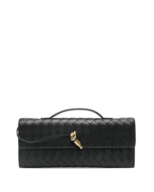 Bottega Veneta Black Andiamo Medium Clutch