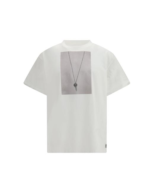 MM6 by Maison Margiela White T-Shirt With Digitally Inspired Key Print Off for men