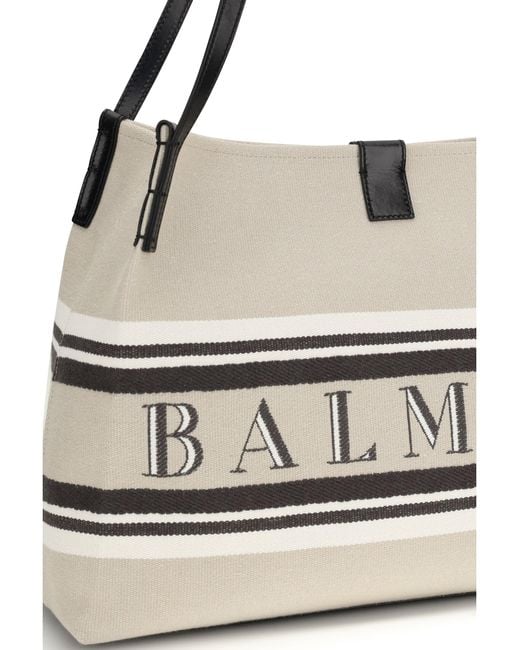 Balmain White Release Shoulder Bag
