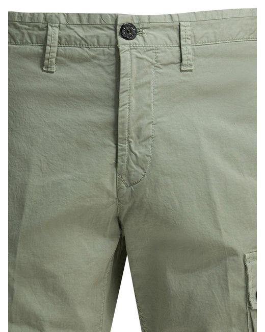 Stone Island Green Cargo Shorts for men