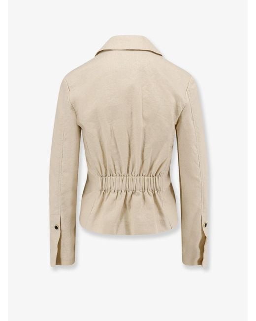 Pinko Natural Blazer Idony Embroidered Linen