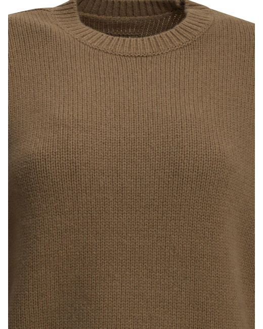 Totême Brown Camel-Colored Crew-Neck Sweater