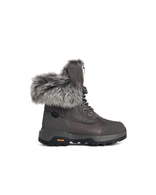 Ugg Gray Adirondack Xxv Chalet Charcoal Leather Boots