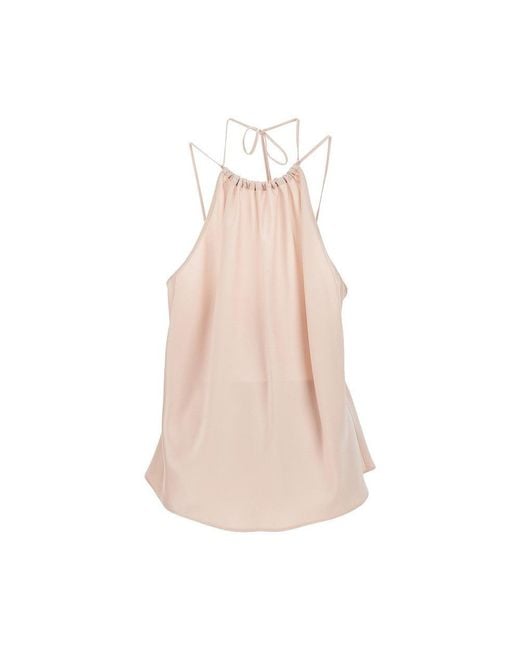 Pinko Pink Satin Halter Neck Top