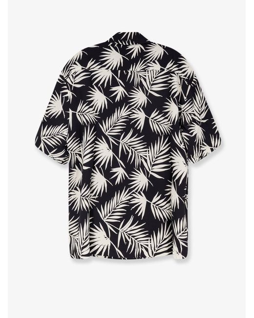 Laneus Black Printed Viscose Shirt for men