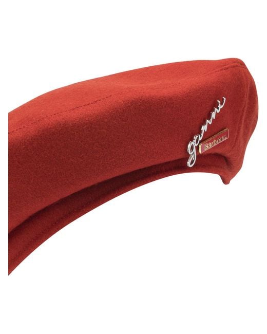 Barbour Red X Ganni Wool Beret