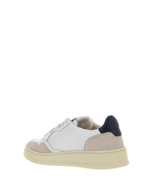 Autry White Medalist Low Leather Sneakers for men