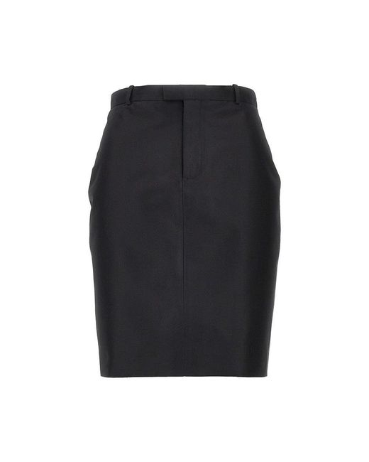 Gucci Black Silk Faille Pencil Skirt