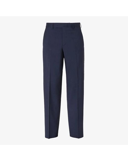 Fendi Blue Wool Tailored Pants for men