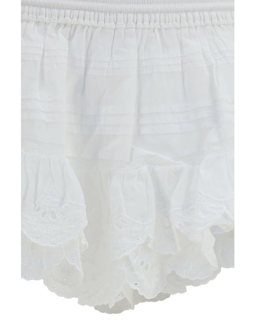 Isabel Marant White Marant Etoile Puria Shorts With Ruffles