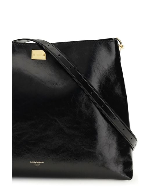 Dolce & Gabbana Black Vittoria Leather Crossbody Bag