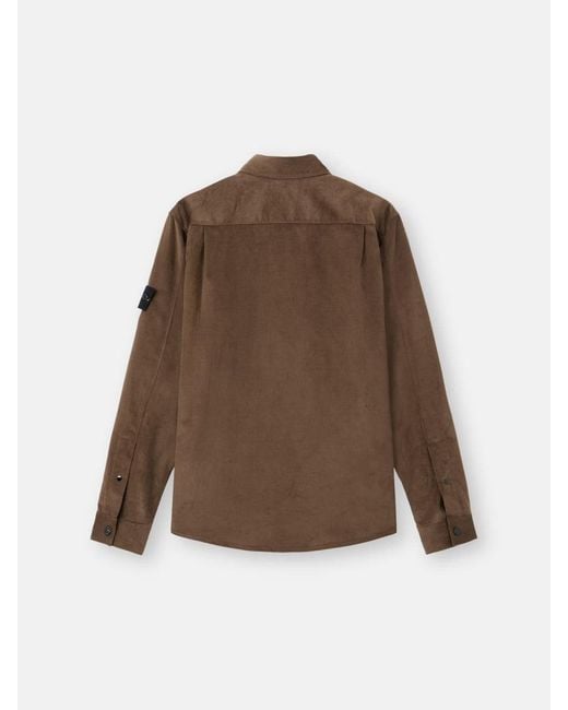Stone Island Brown Cotton Overshirt for men
