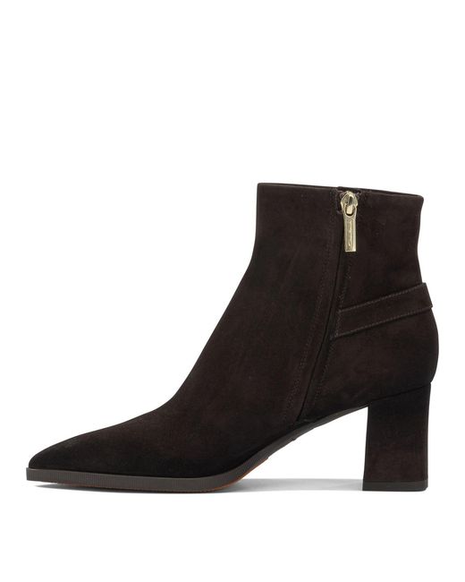 Santoni Black "Elly 65" Zippered Ankle Boots