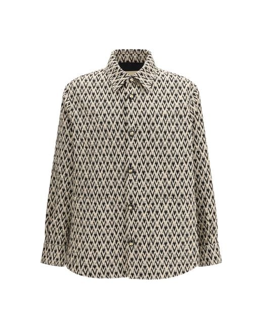 Valentino White Mixed Cotton Jacquard Toute La V Jacket for men