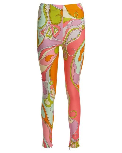 Emilio Pucci Red "Orchidee" Legging
