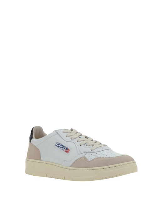 Autry White Medalist Leather Sneakers for men
