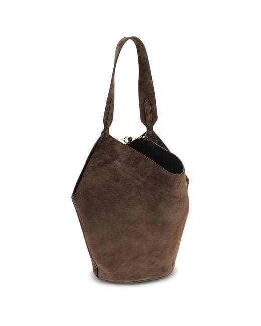 Khaite Brown Lotus Small Shoulder Bag Dark