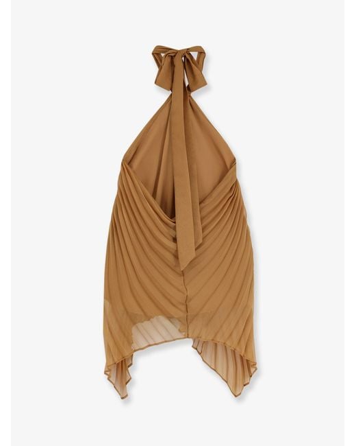 Max Mara Brown Mxevalzer Pleated Top