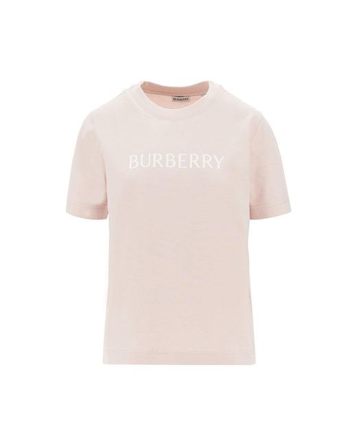 Burberry Pink Logo Print T-Shirt
