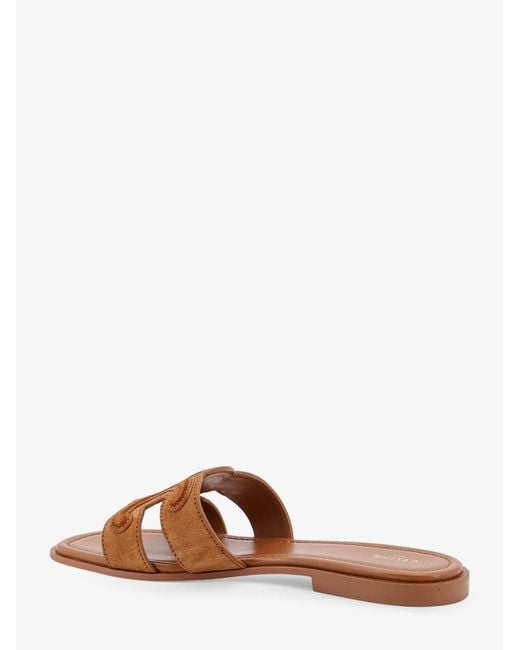 Céline Brown Marina Suede Sandals With Triomphe Logo