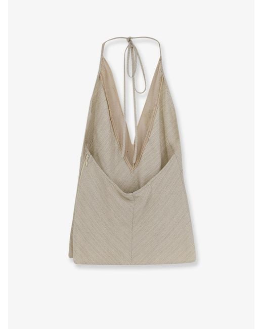 Alysi White Viscose And Linen Top