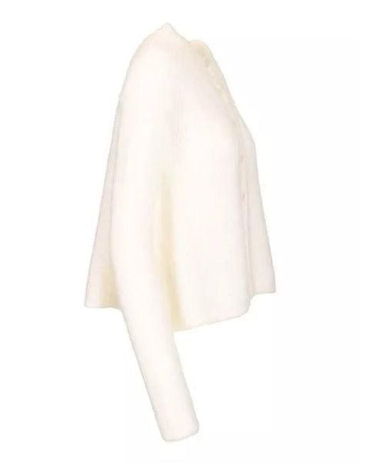 Loewe White Mohair Wool Cardigan