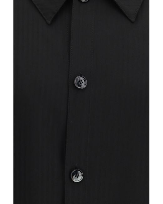 Giorgio Armani Black Chevron Viscose Twill Shirt for men