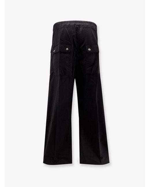 Rick Owens Black Cotton Trousers for men