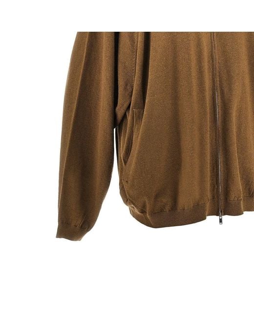 Frankie Shop Brown 'Base' Knitted Track Jacket