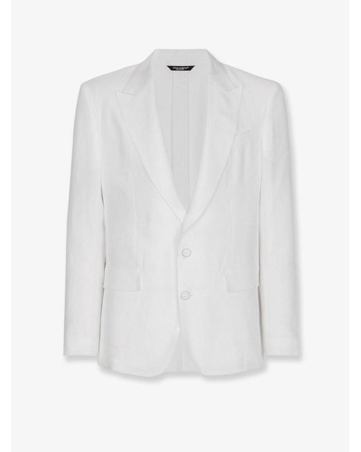 Men's White Sicilia Single-Breasted Linen Blazer