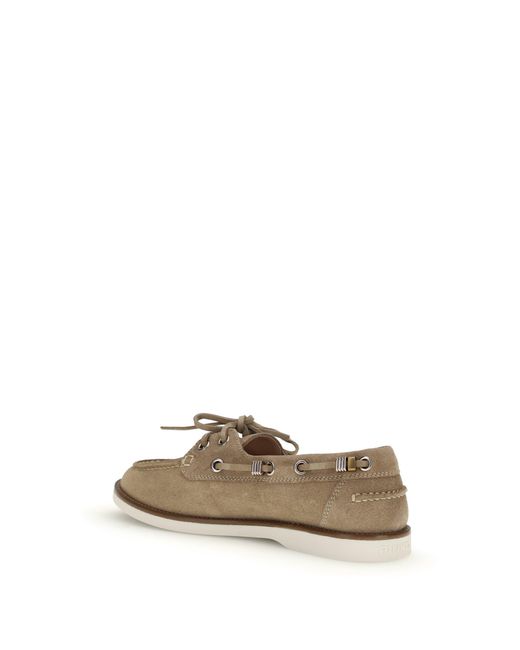 Pinko Natural Loafers Grace Suede