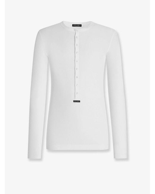 Dolce & Gabbana White Cotton T-Shirt for men