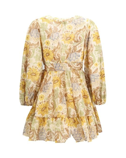 Zimmermann Metallic Daylight Wrap Mini Dress