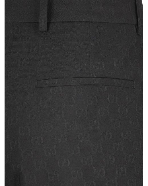 Gucci Black Gg Wool Blend Trousers for men