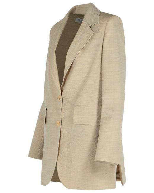Max Mara Natural Acacia' Virgin Wool Jacket