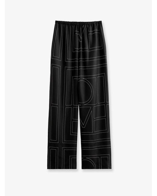 Totême Black Pajamas Organic Silk Trousers