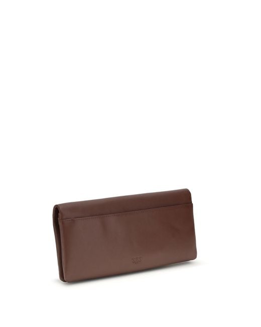 Pinko Brown Clutch Bag Love Medium Burgundy